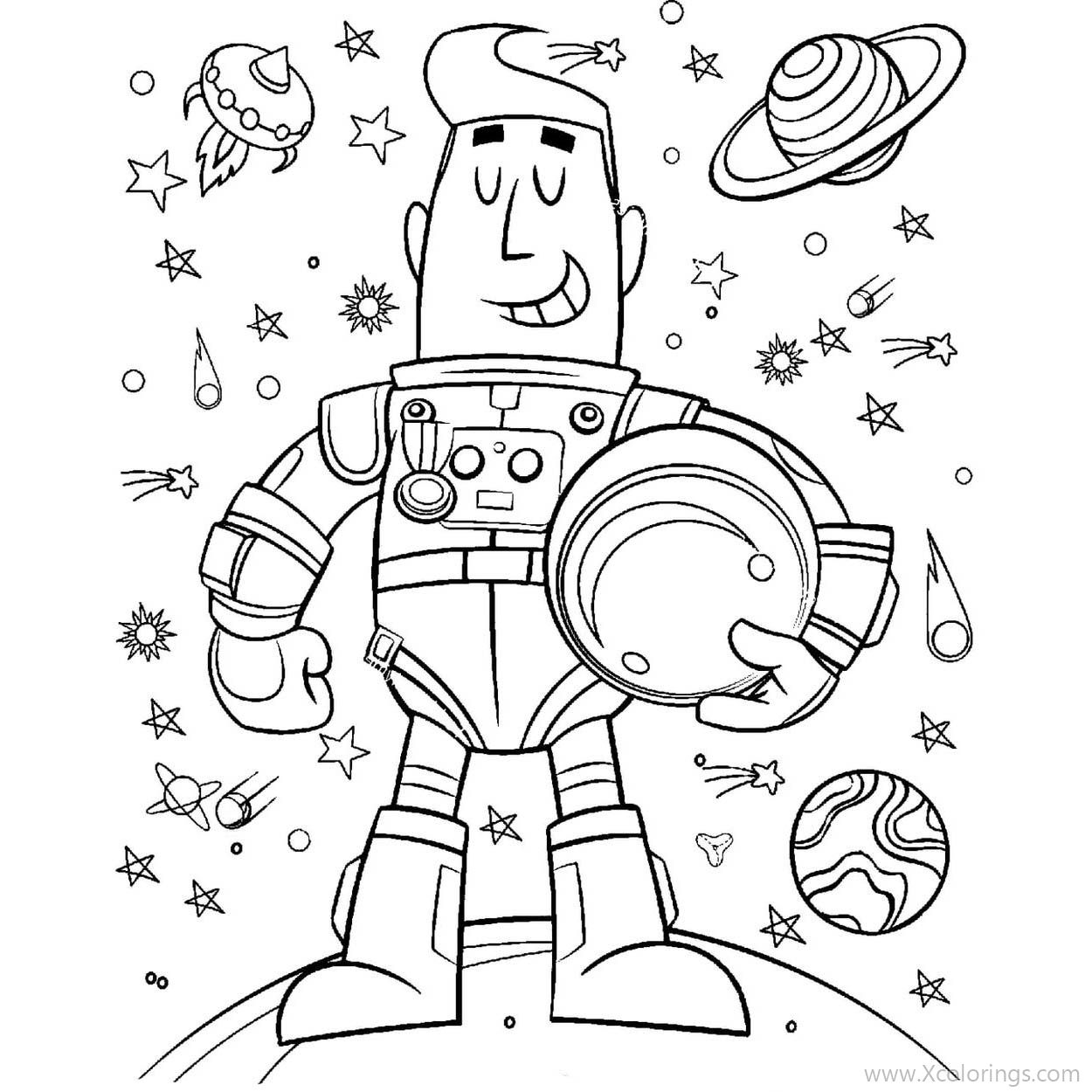 Free Animated Astronaut Coloring Pages printable