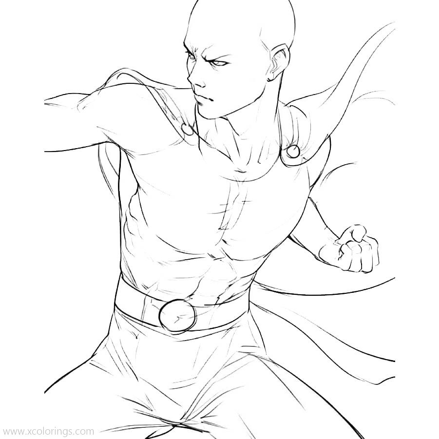 Free Anime One Punch Man Coloring Pages printable