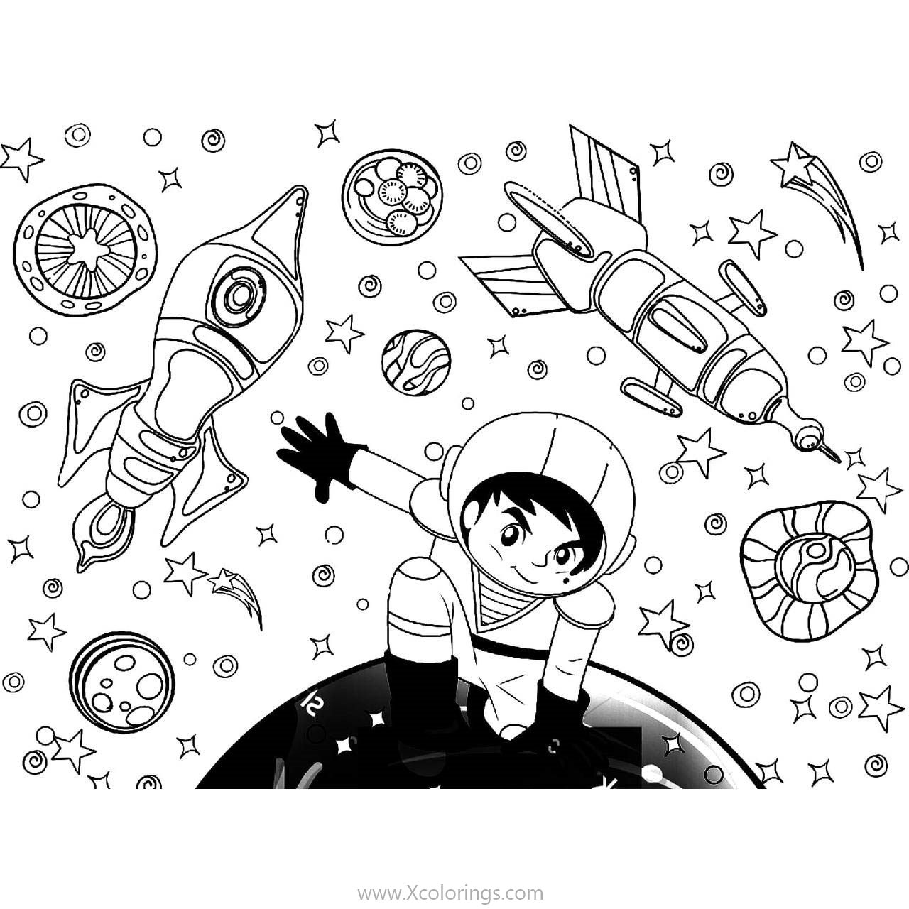 Free Astronaut Boy Coloring Pages printable