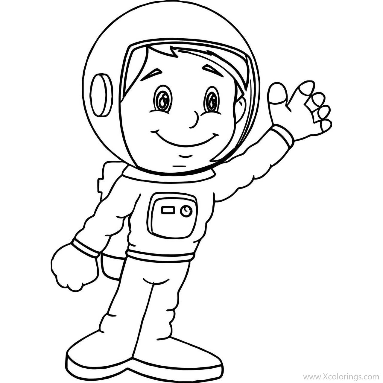 Free Astronaut Boy in a Spacesuit Coloring Pages printable