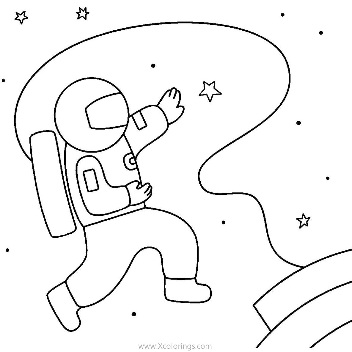 Free Astronaut Coloring Pages Easy for 2 Years Old Kids printable