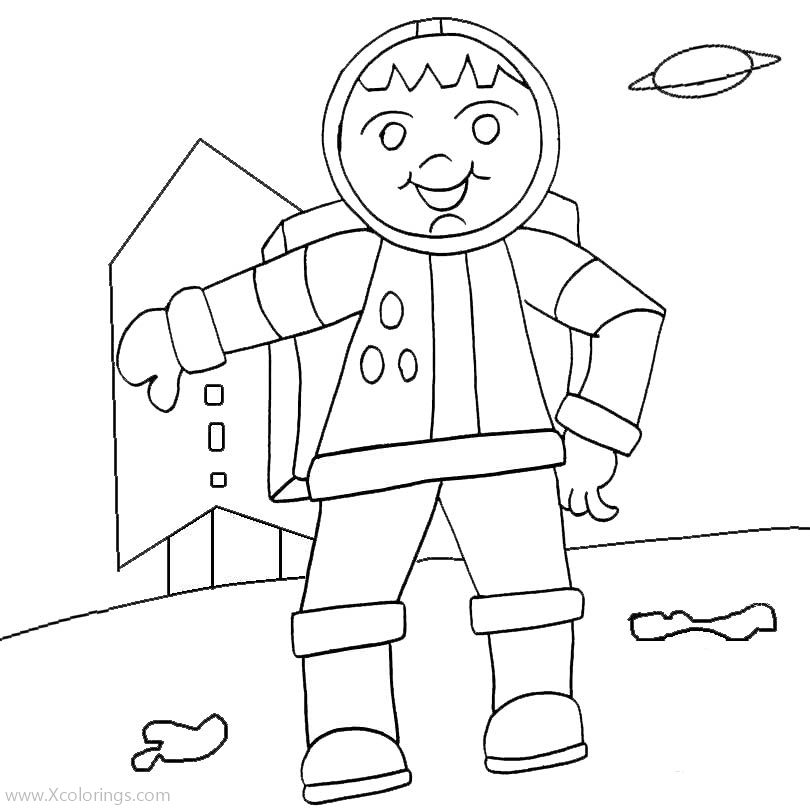 Free Astronaut Coloring Pages Easy for Children printable