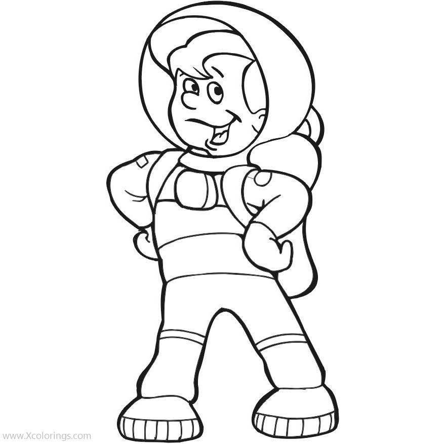 Free Astronaut Coloring Pages Girl in Spacesuit printable
