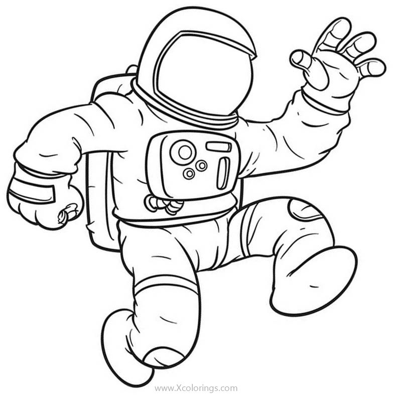 Free Astronaut Coloring Pages Linear printable
