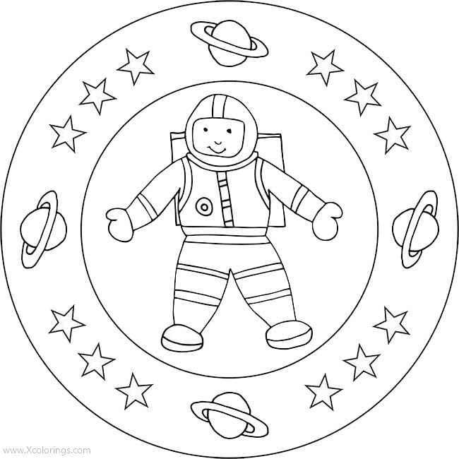 Free Astronaut Coloring Pages Logo Design printable