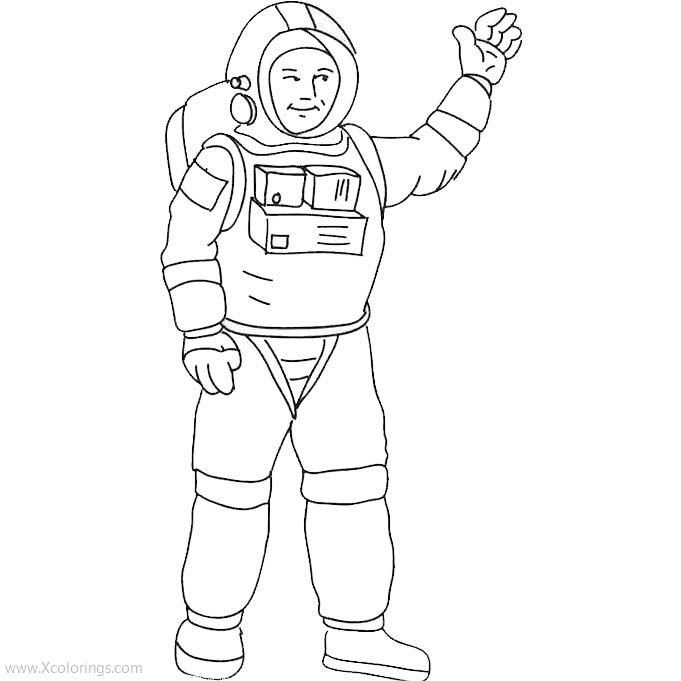 Free Astronaut Coloring Pages Say Hi printable