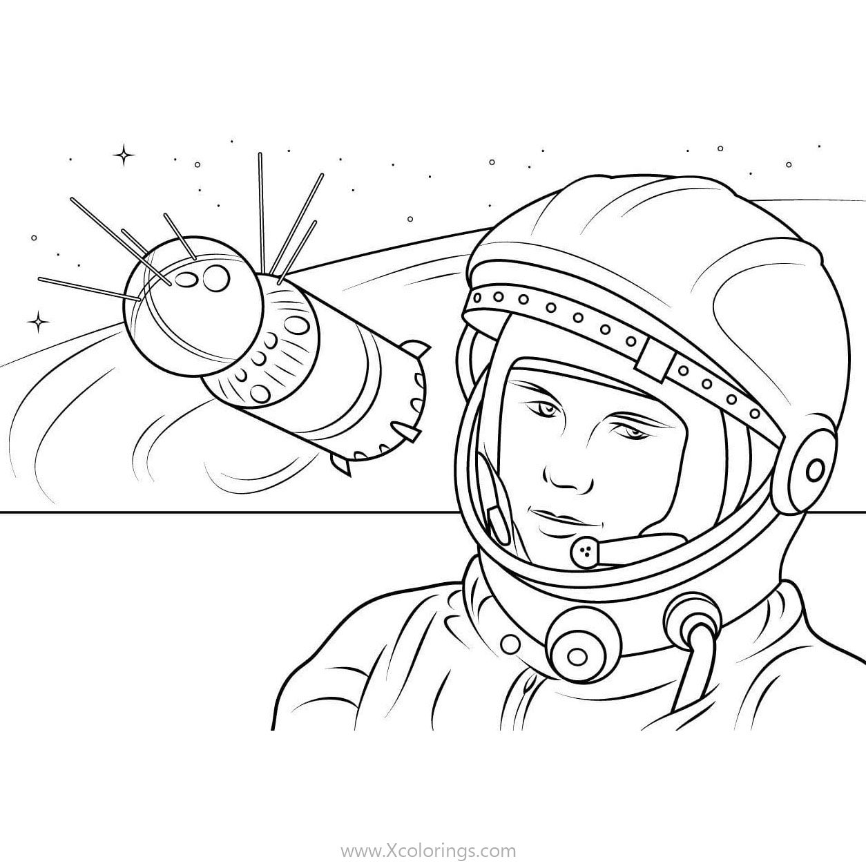 Free Astronaut Coloring Pages Yuri Gagarin printable