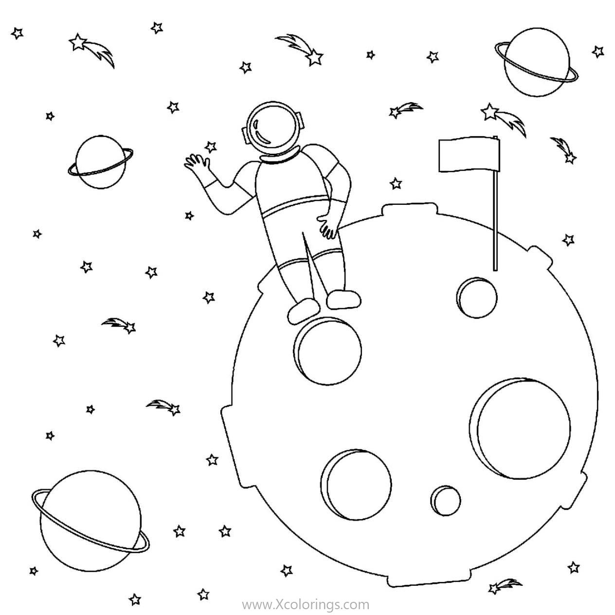 Free Astronaut Coloring Pages for 3 Years Old Children printable