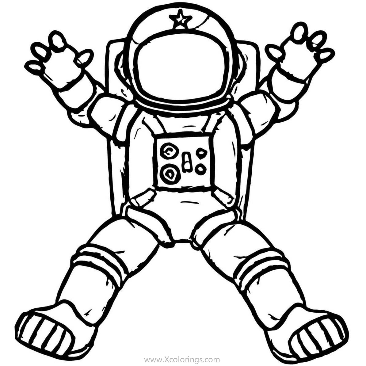 Free Astronaut Coloring Pages for 4 Years Old Children printable