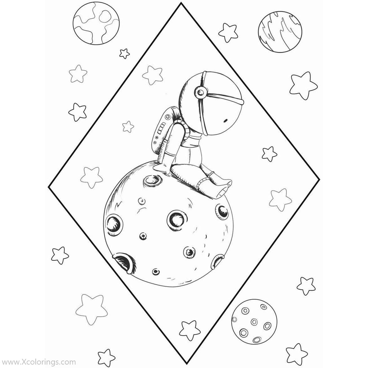 Free Astronaut Coloring Pages for 5 Years Old Children printable