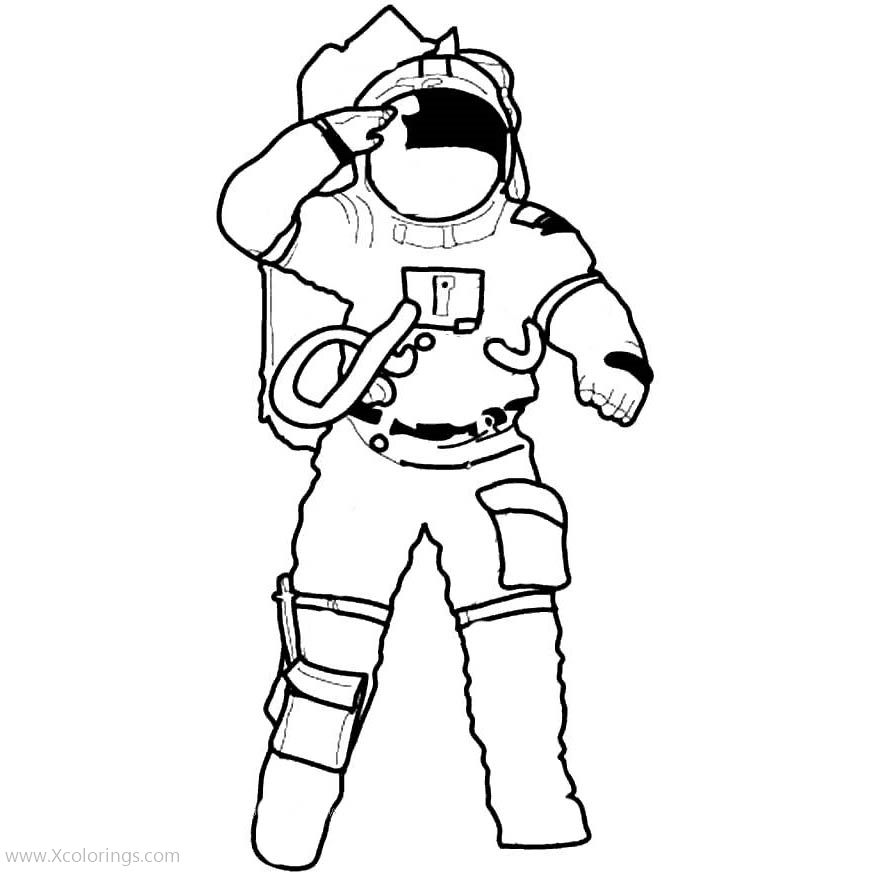 Free Astronaut Give a Salute Coloring Pages printable