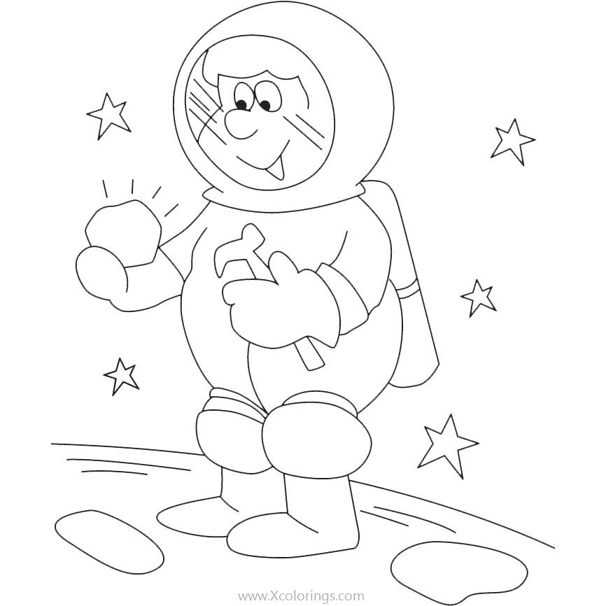 Free Astronaut Got a Stone Coloring Pages printable