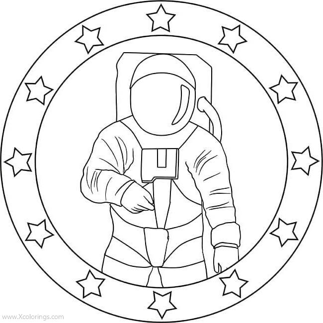 Free Astronaut Logo Coloring Pages printable