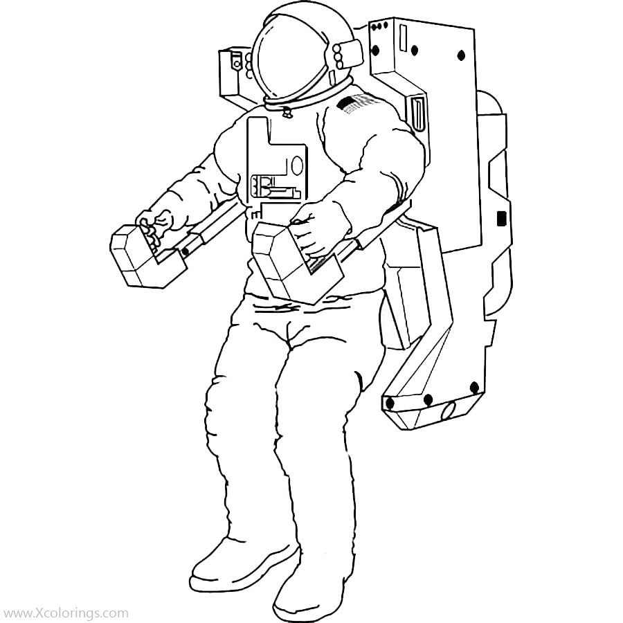 Free Astronaut in Spacesuit Coloring Pages printable