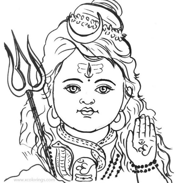 Lord Shiva Coloring Pages of Hinduism - XColorings.com