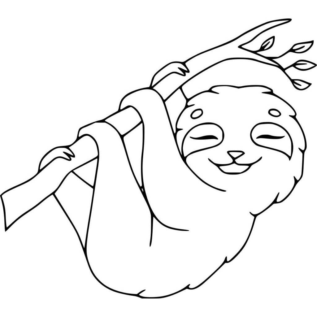 Animated Sloth Coloring Pages - XColorings.com