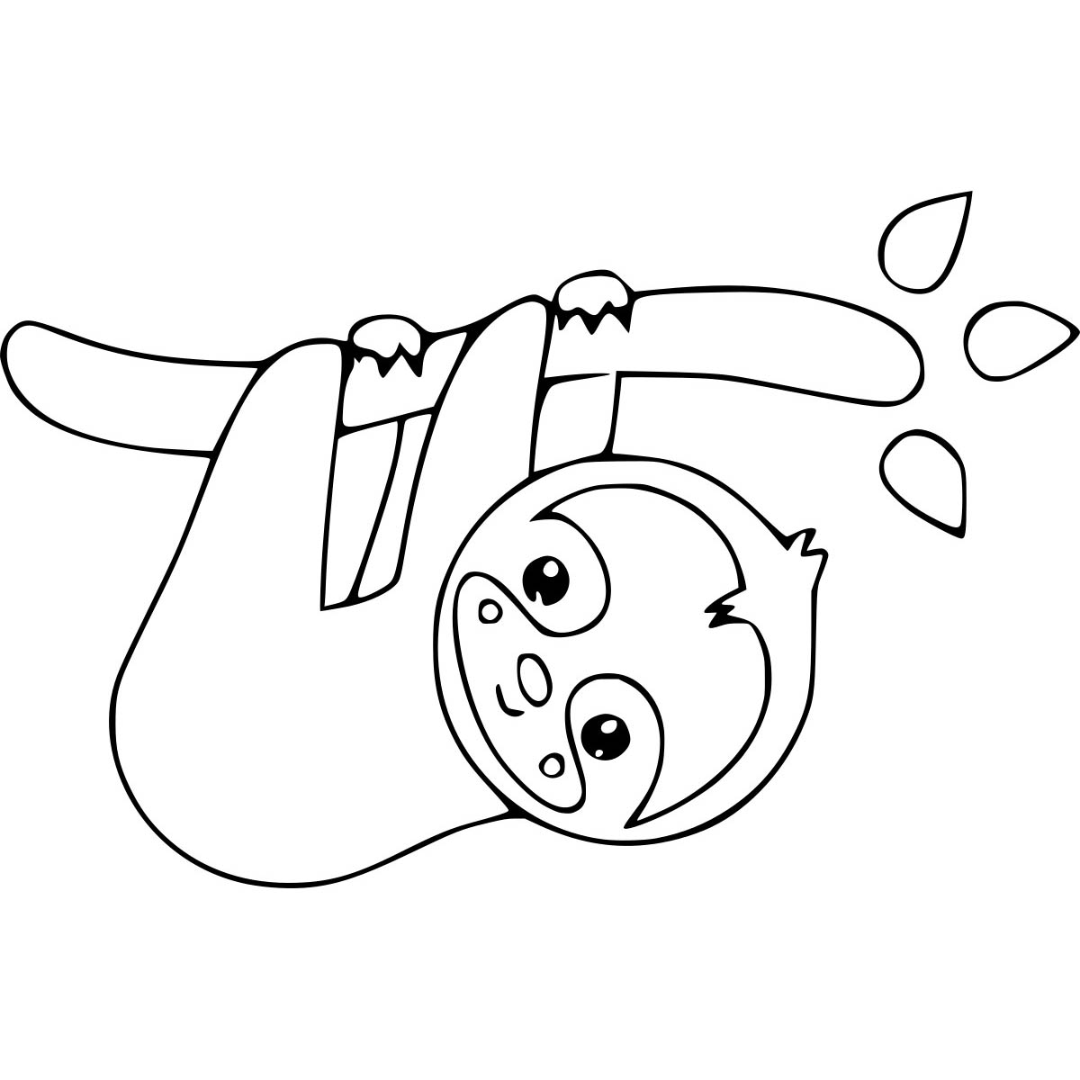 Baby Sloth Coloring Pages Printable - XColorings.com