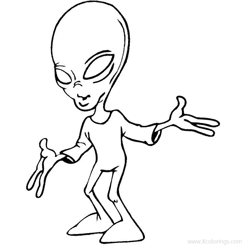 Free Big Head Alien Coloring Pages printable