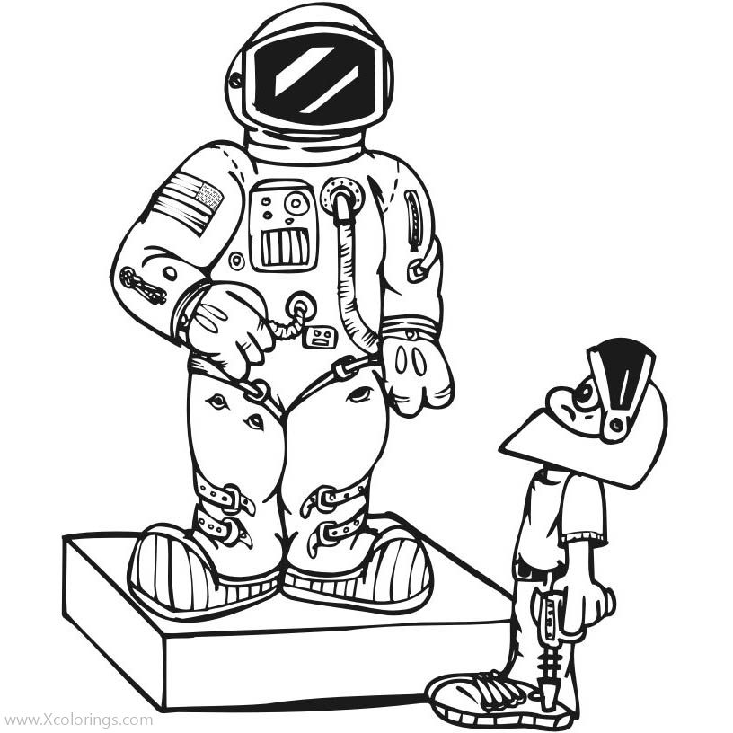 Free Boy and Astronaut Coloring Pages printable