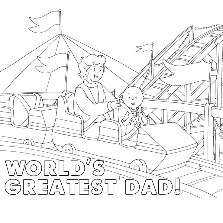 Free Caillou Father's Day Coloring Pages printable