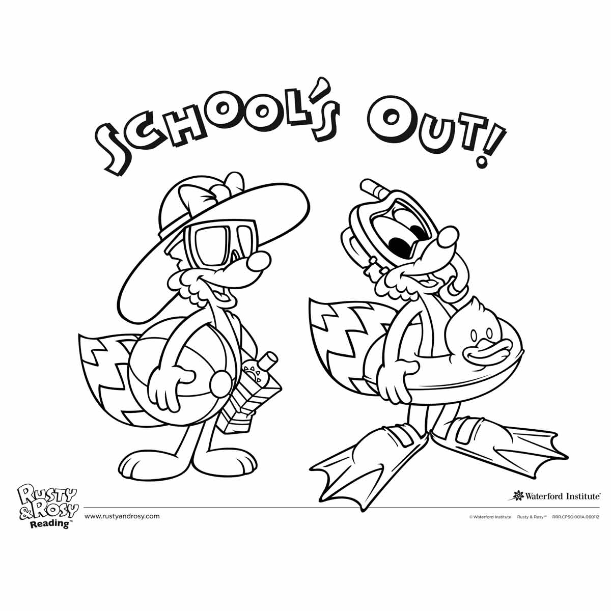 Free Cartoon School's Out Coloring Pages printable