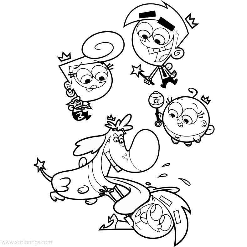 Free Characters from Fairly Odd Parents Coloring Pages printable