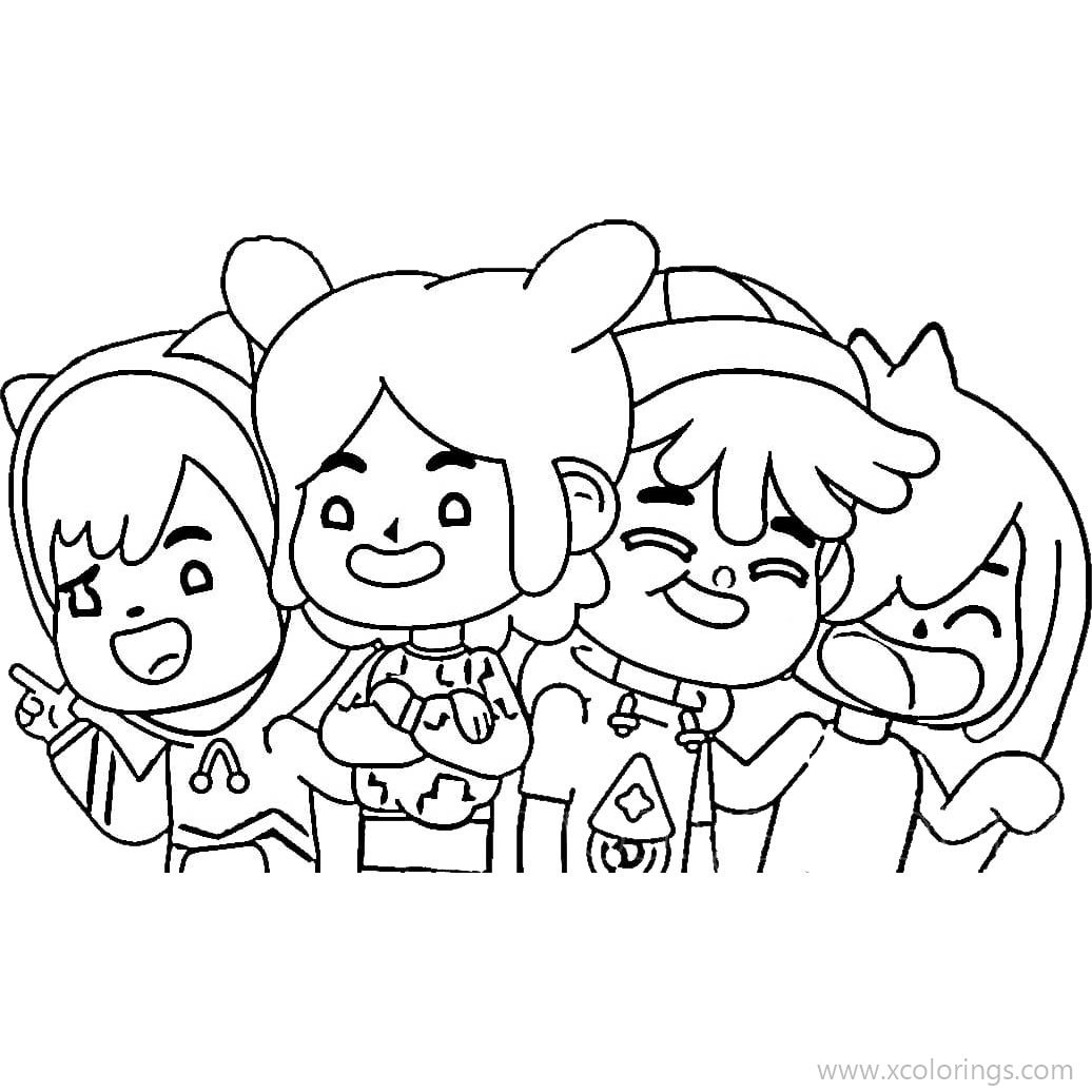 Free Characters from Toca Boca Coloring Pages printable