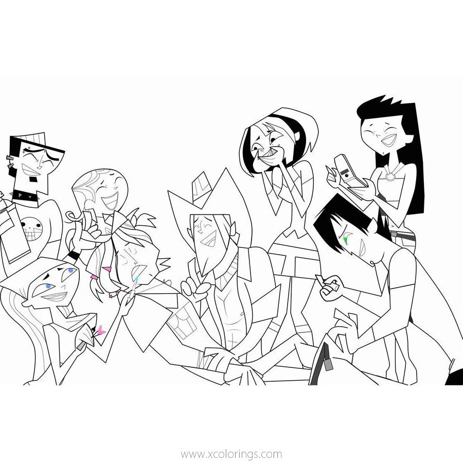 Free Characters from Total Drama Coloring Pages printable