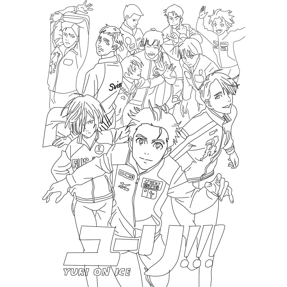 Free Characters from Yuri on Ice Coloring Pages printable