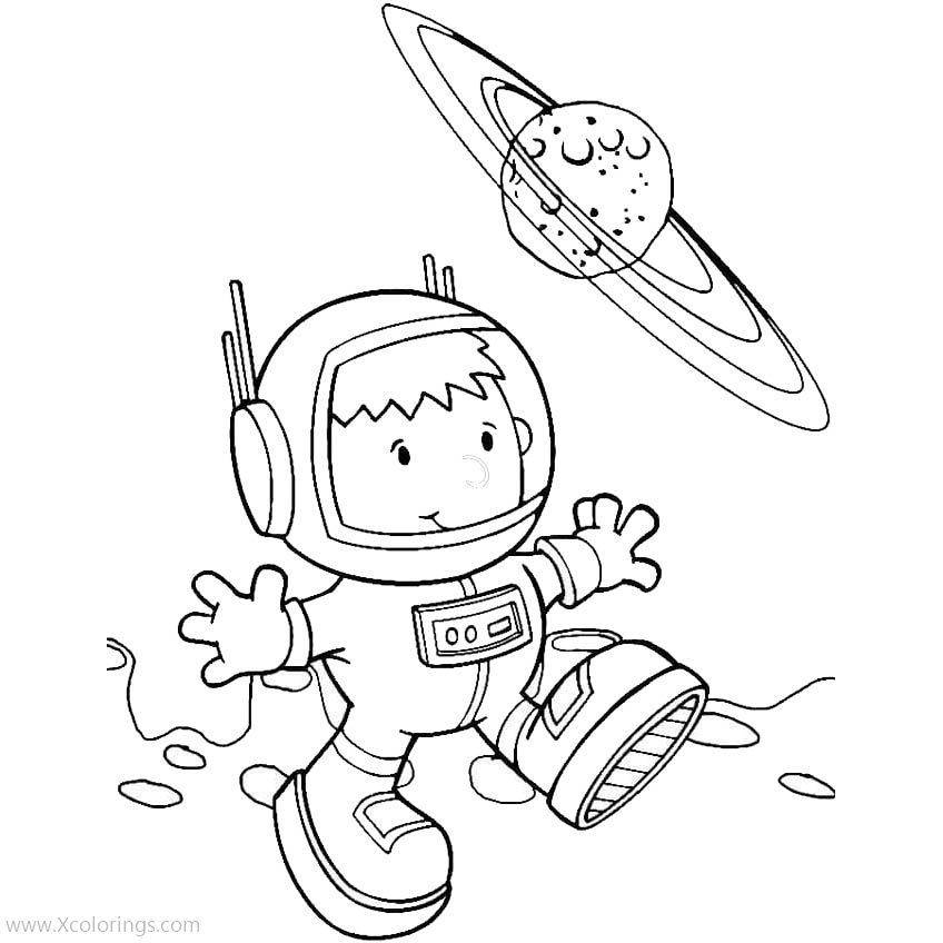Free Chibi Astronaut Coloring Pages printable