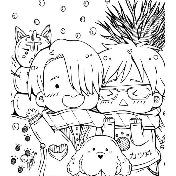 Yuri on Ice Coloring Pages Yuuko Nishigori - XColorings.com