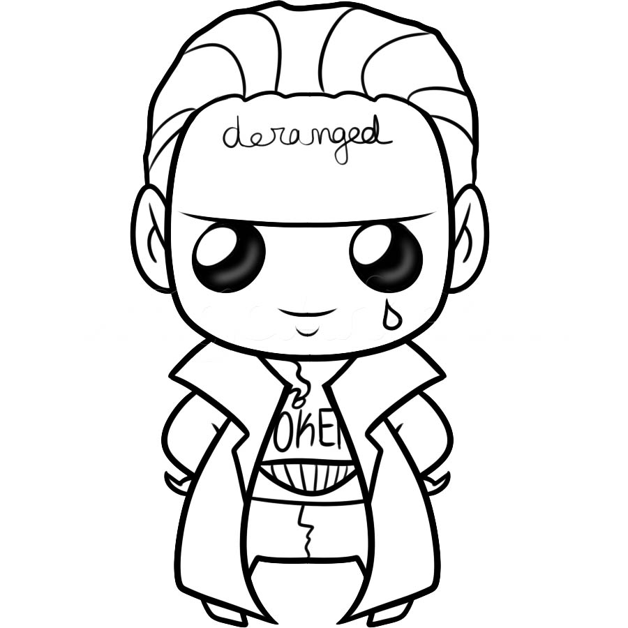 Free Chibi Joker from Suicide Squad Coloring Pages printable