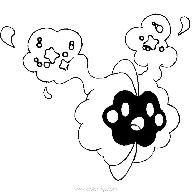 Free Cosmog Pokemon Coloring Pages Black and White printable