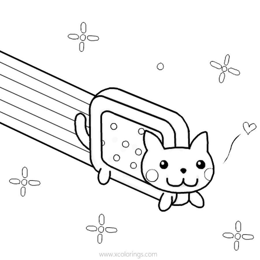 Free Cute Nyan Cat Coloring pages printable