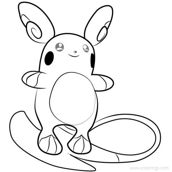 Free Cute Raichu Pokemon Coloring Pages printable