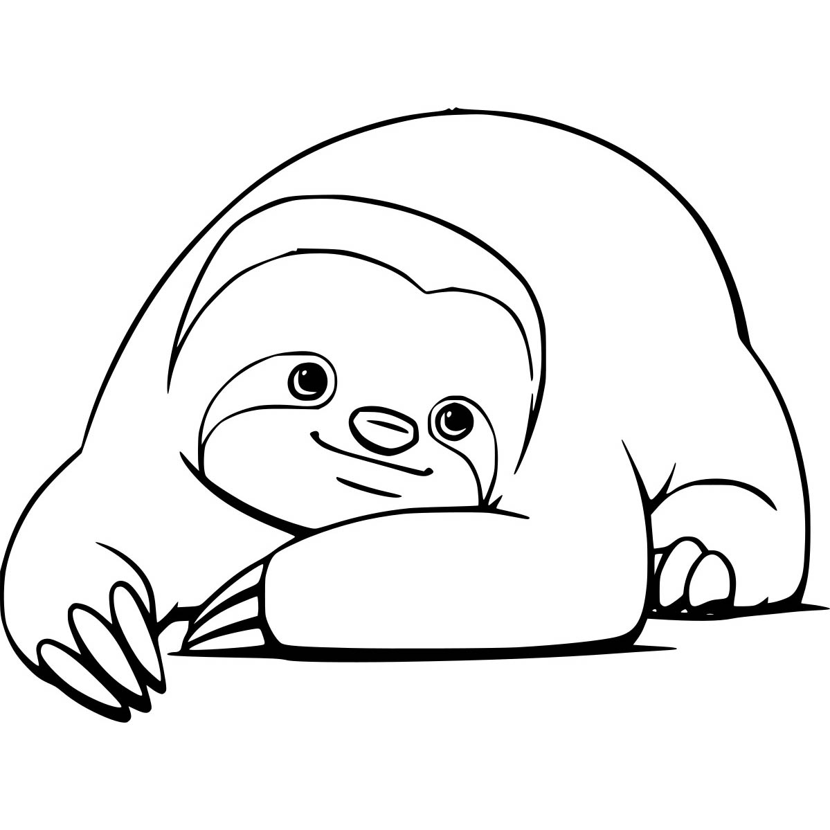Free Cute Sloth Coloring Pages printable