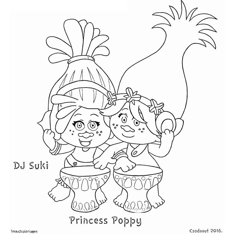Free DJ Suki Coloring Pages with Princess Poppy printable