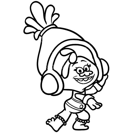 Free DJ Suki from Trolls Coloring Pages printable
