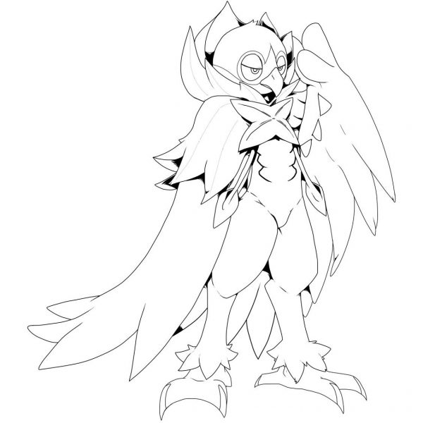 Decidueye Coloring Page Coloring Pages