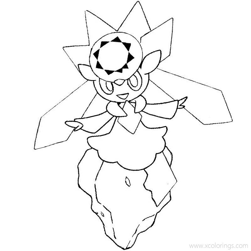 Free Diancie Pokemon Coloring Pages Black and White printable
