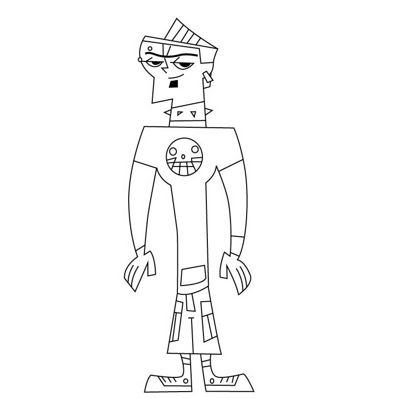 Free Duncan from Total Drama Coloring Pages printable