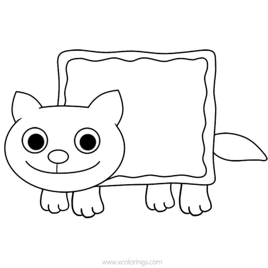 Free Easy Nyan Cat Coloring pages printable