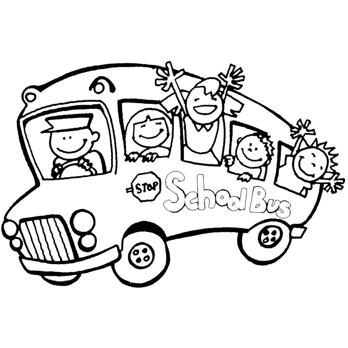 Free End of School Year Bus Coloring Pages printable