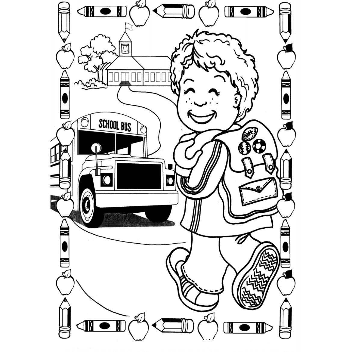 Free End of School Year Coloring Pages Happy Boy printable