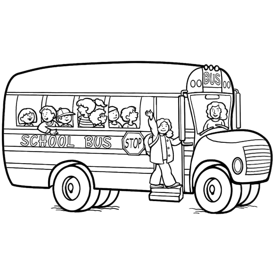 Free End of School Year Coloring Pages School Bus printable