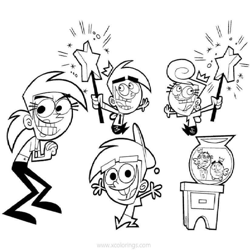 Free Fairly Odd Parents Characters Coloring Pages printable