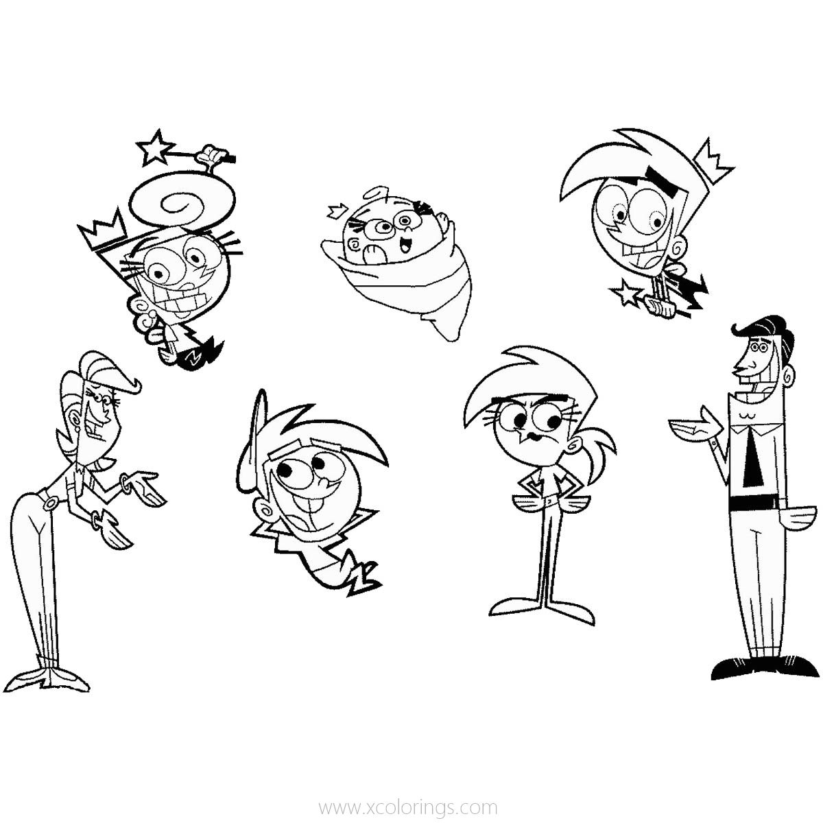 Free Fairly Odd Parents Coloring Pages Characters printable