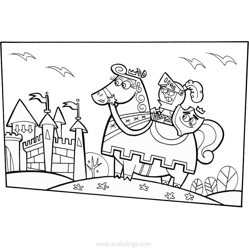 Free Fairly Odd Parents Coloring Pages Cosmo with Armor printable