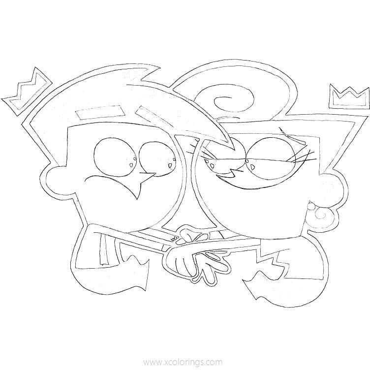 Free Fairly Odd Parents Coloring Pages Lineart printable