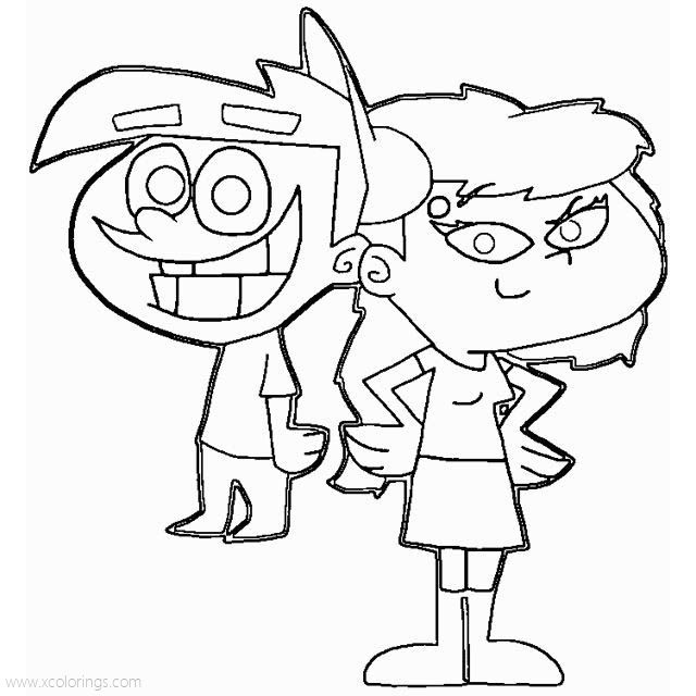 Free Fairly OddParents Coloring Pages Black and White printable